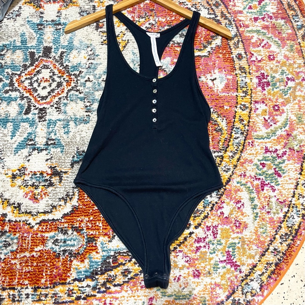 FREE PEOPLE Intimately Black Racerback Bodysuit